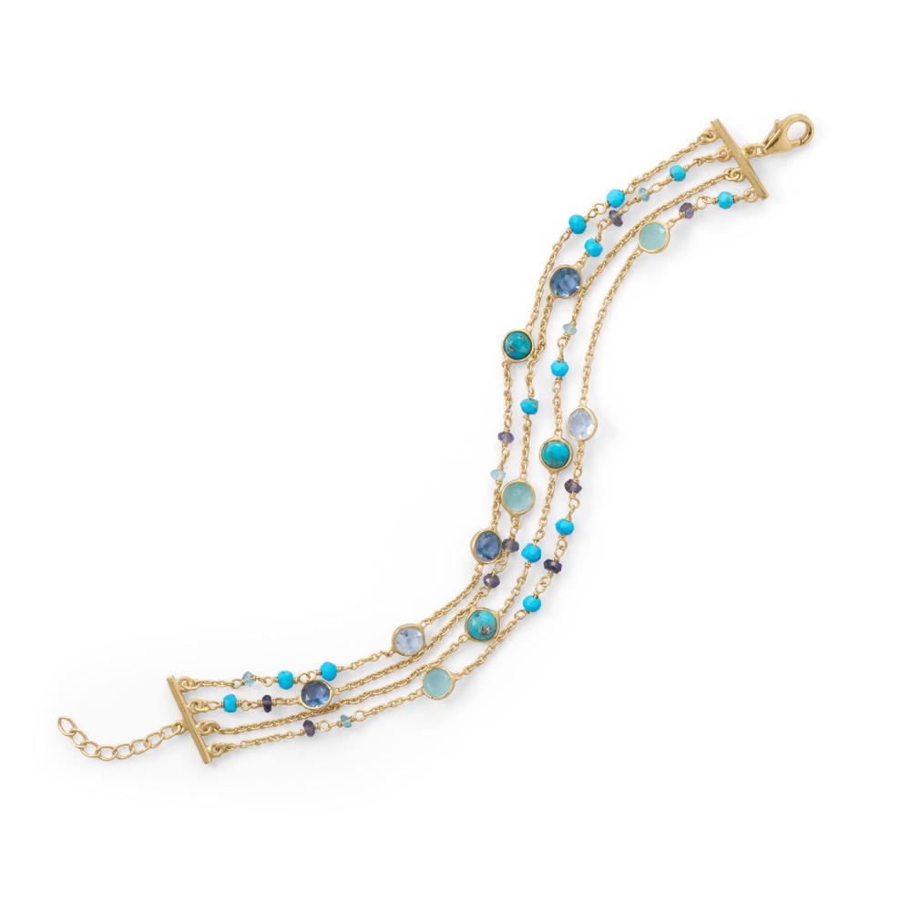 New! Multi Colored Gemstone Bracelet